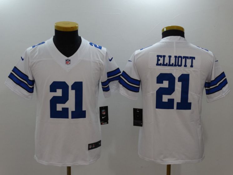Youth Dallas Cowboys #21 Elliott White Nike Vapor Untouchable Limited NFL Jerseys->->Youth Jersey